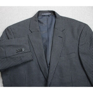 Tommy Hilfiger Blazer Mens Size 40R Gingham Check Notch Lapel Single-Breasted
